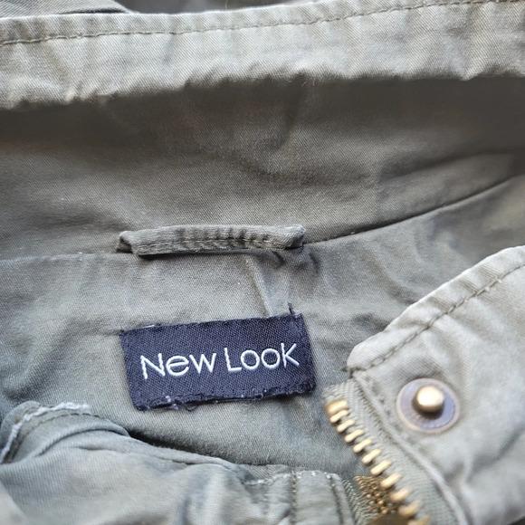 New Look Womens Army Green Anorak Hooded Parka Coat Large - Picture 9 of 12